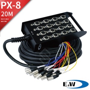 E&amp;W PX-8 20M 8채널 멀티케이블 8CH 멀티박스 완제품